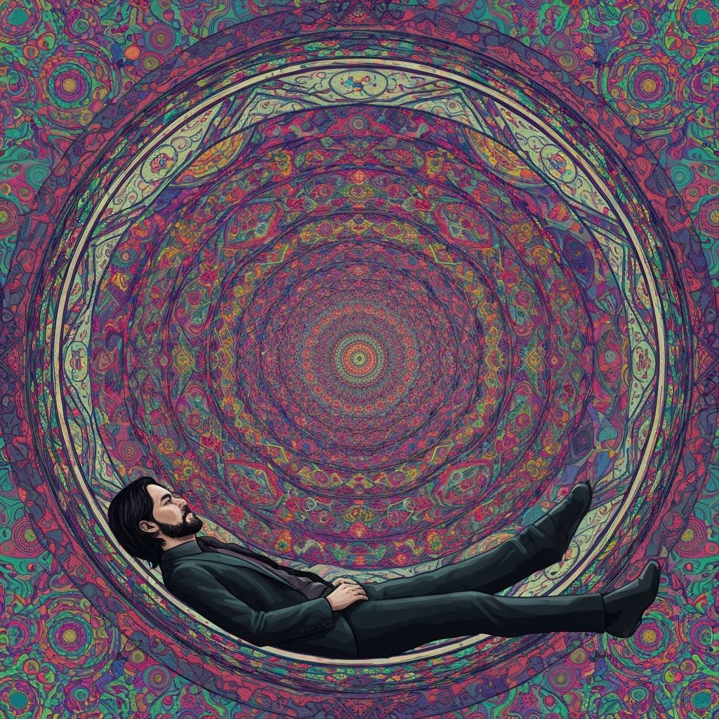 Psychedelic Slumber Pod Dreamscape in Visionary Art Style