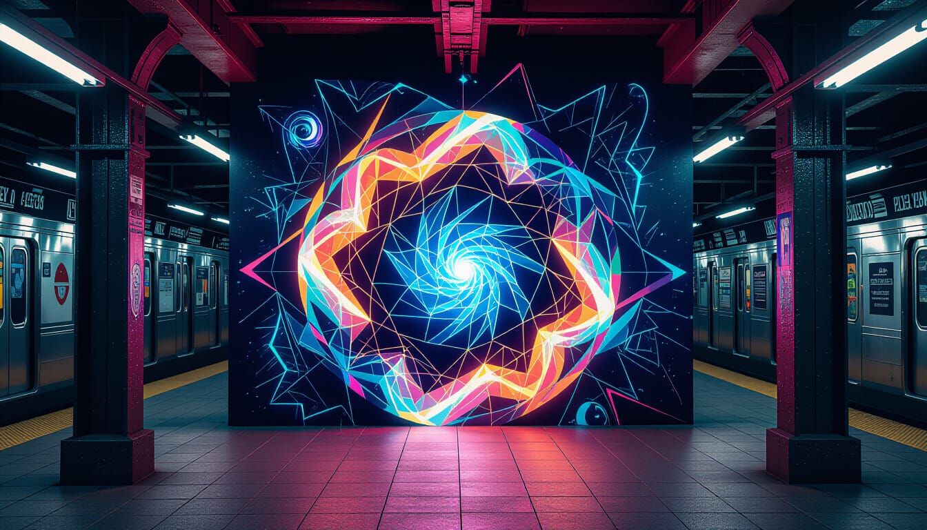 Abstract Alien Portal in New York Subway