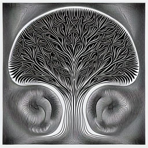 Surreal Alien Trees with Abstract Fractal Design