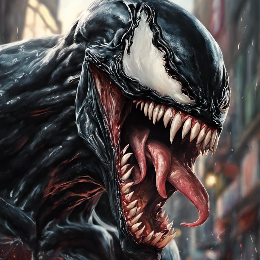 Hyperrealistic Venom's Nightmare: Dramatic Concept Art