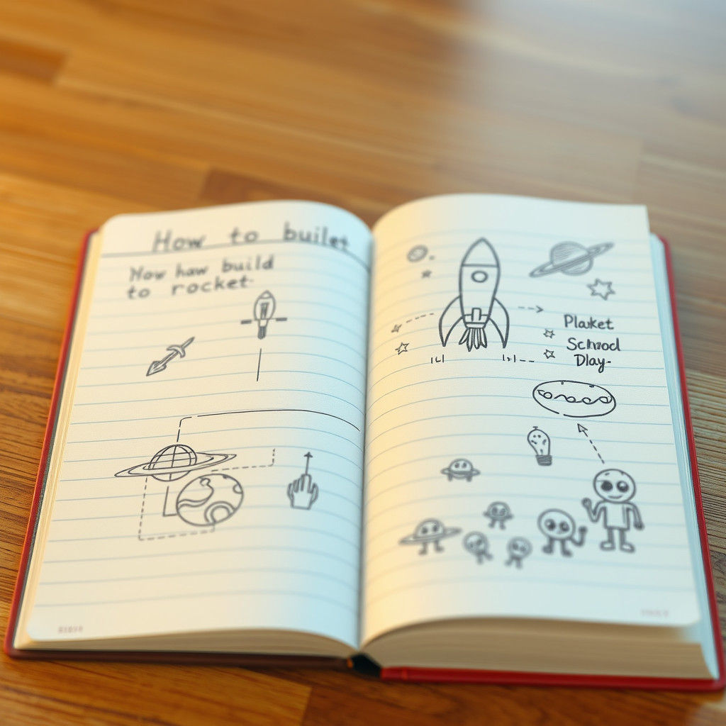 Child's Rocket Diagram: 3D Game Cinematic Graphics