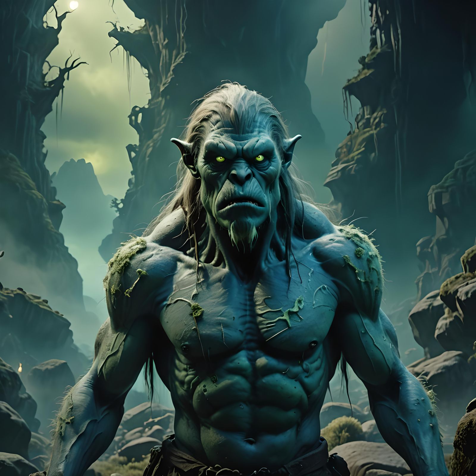 Filmic Morlock in Detailed Matte Painting Style