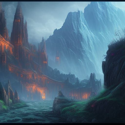 Fantastical Matte Painting with Intricate Details