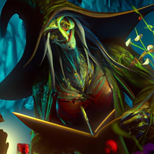 Evil Witch Concept Art in Dark Fantasy Style