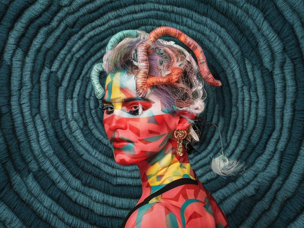 Abstract 3D Brain Scan in Contemporary Acrylic Style