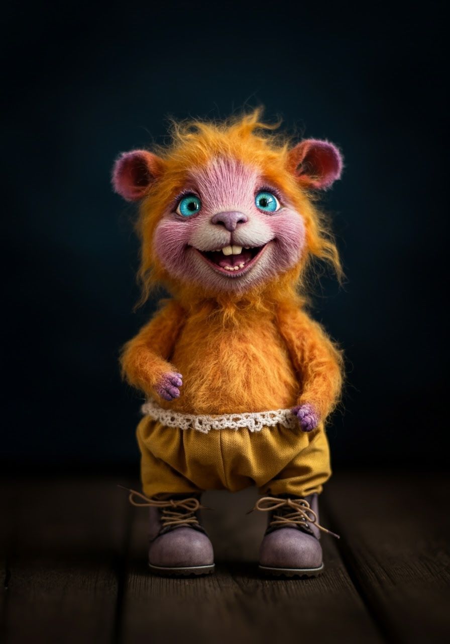 Gorgeously Golden Velvet Happy Things in Huge Cute Boots