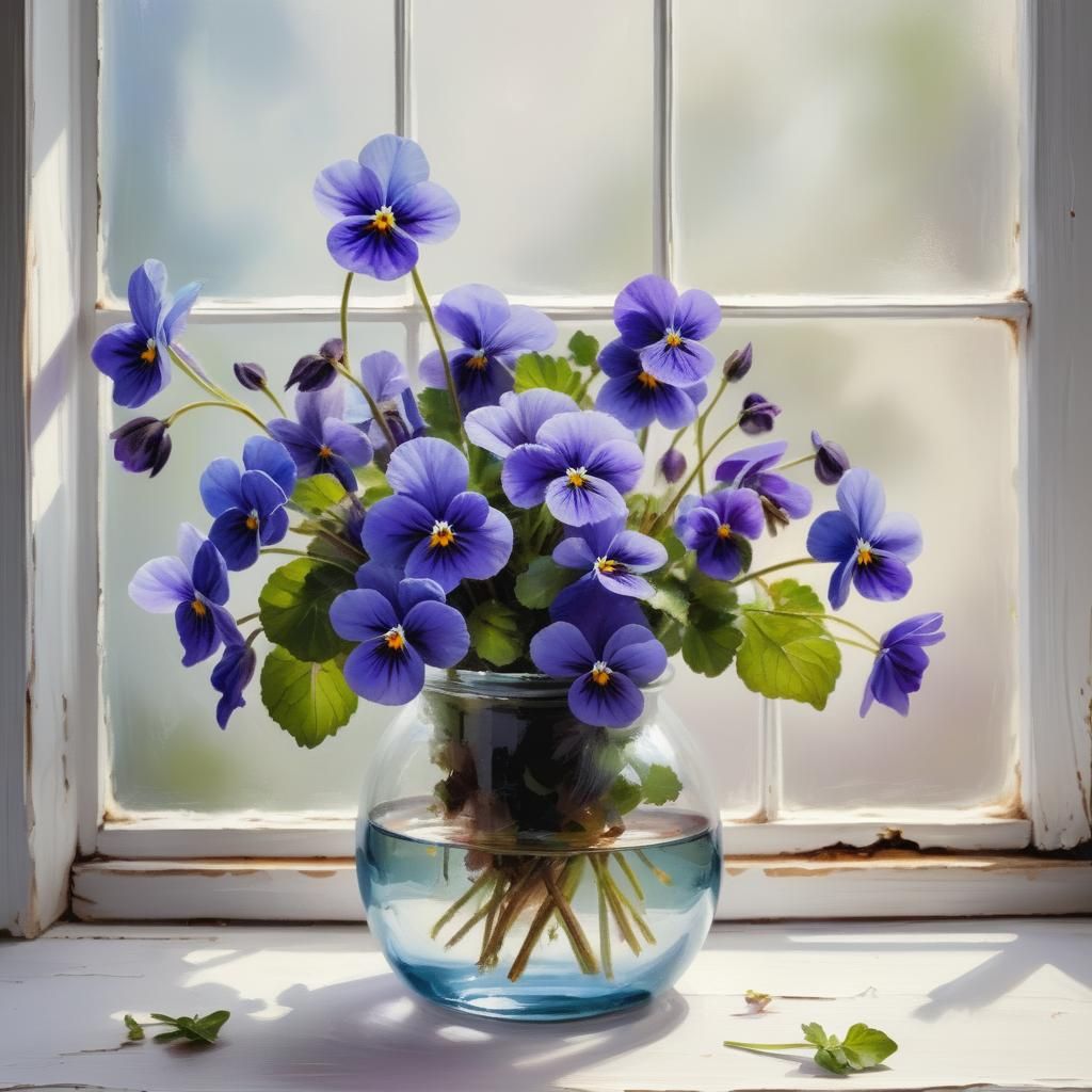 Fragrant flowers, common blue violets, viola sororia