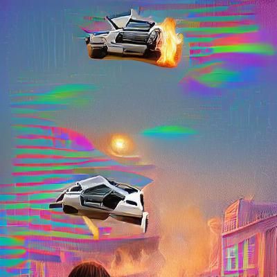 Stylized DeLorean Car Render