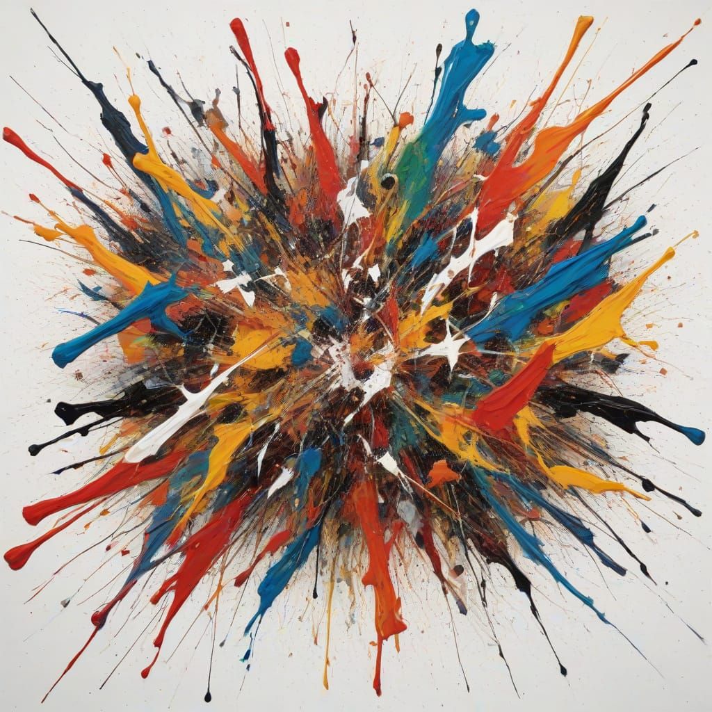 Vibrant Abstract Masterpiece with Thick Texture