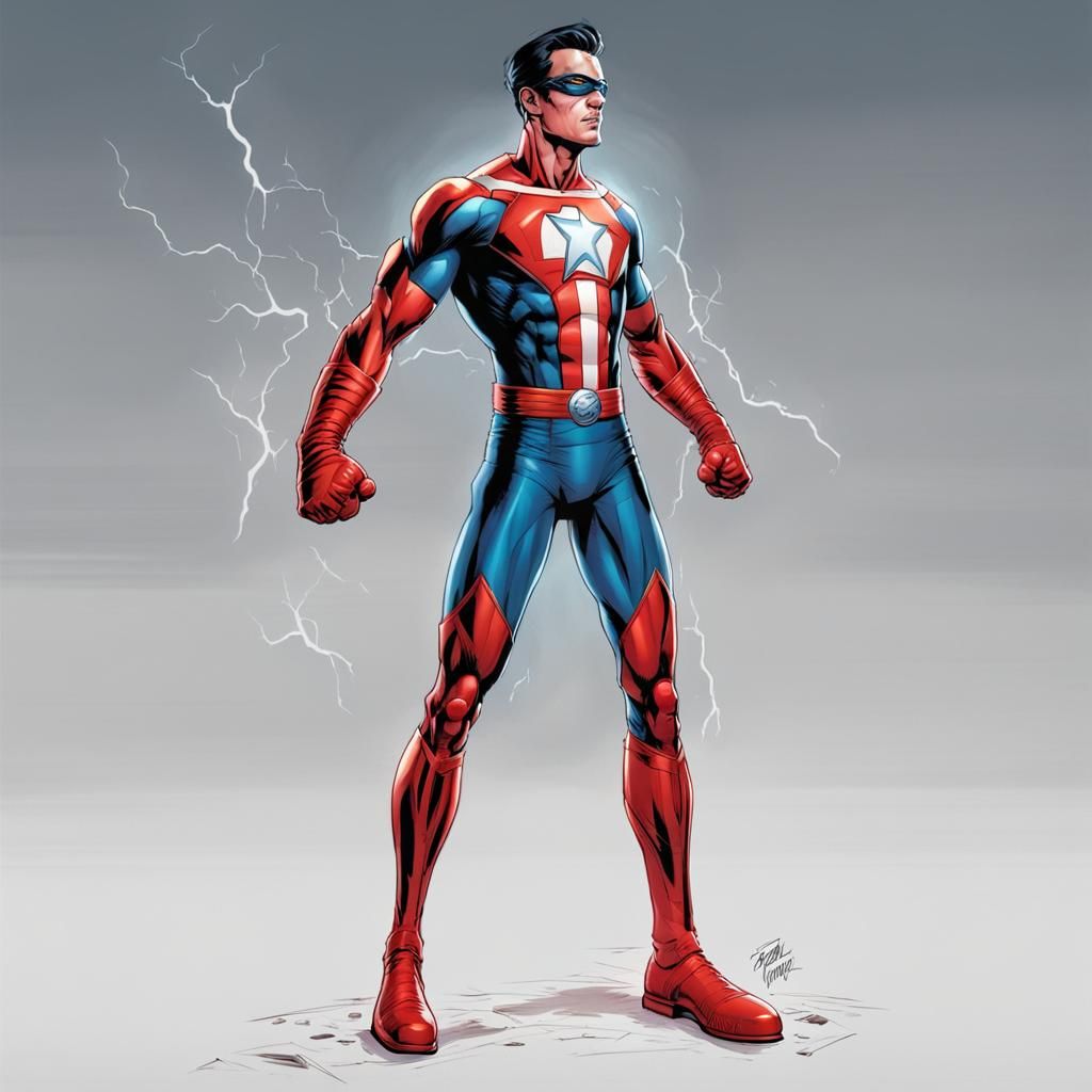Skinny super hero with stretchable limbs Mark Brooks and Dan...