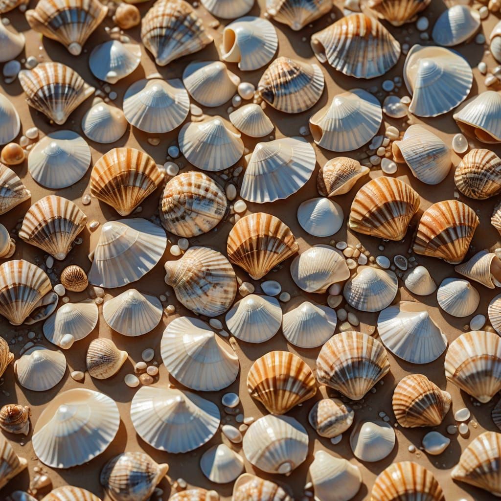 Surreal Seashell Pyramid in Vivid Oil Painting Style