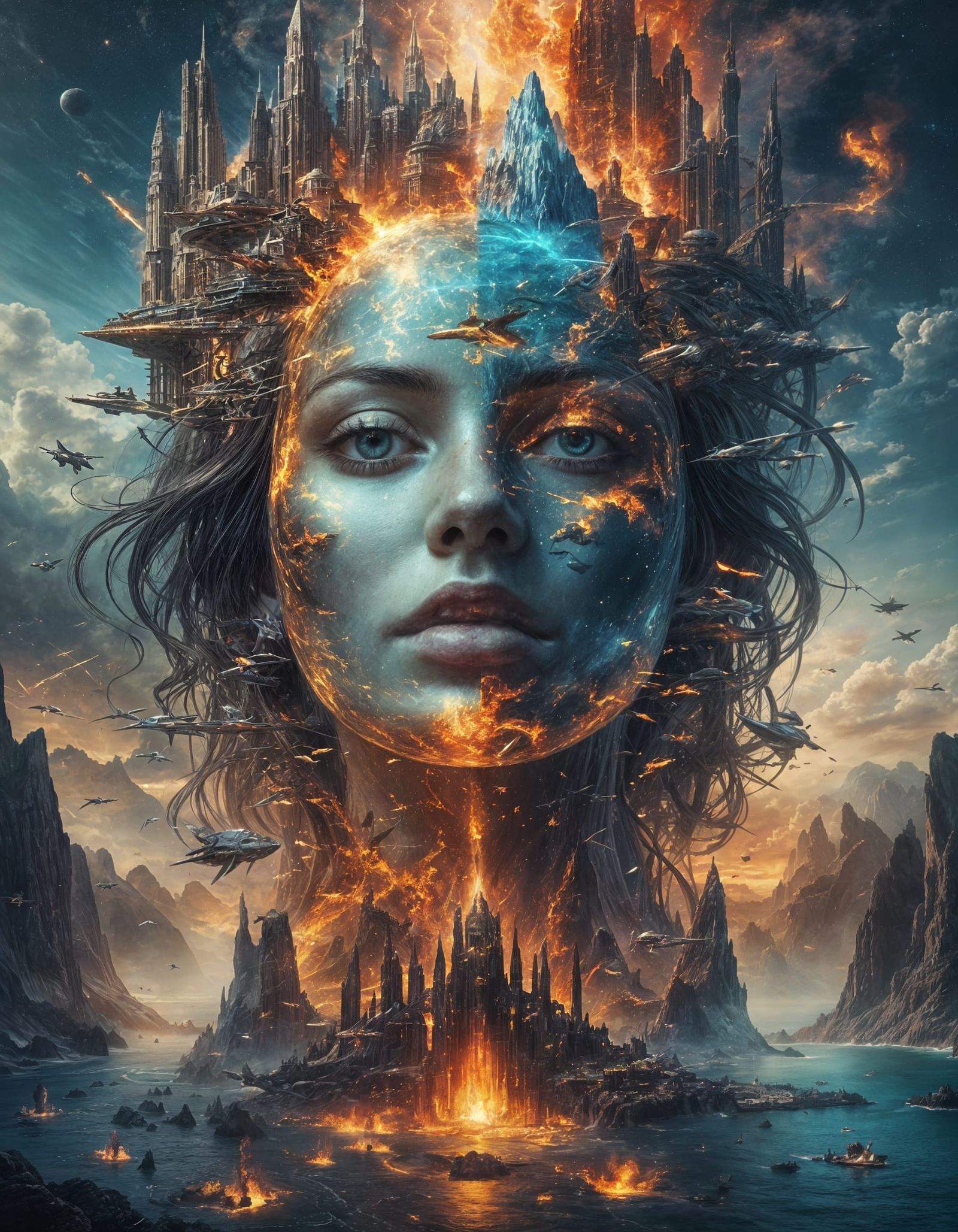 Holographic Kingdoms in Futuristic Fantasy Art