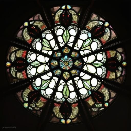 Stained Glass Optical Illusion on Black