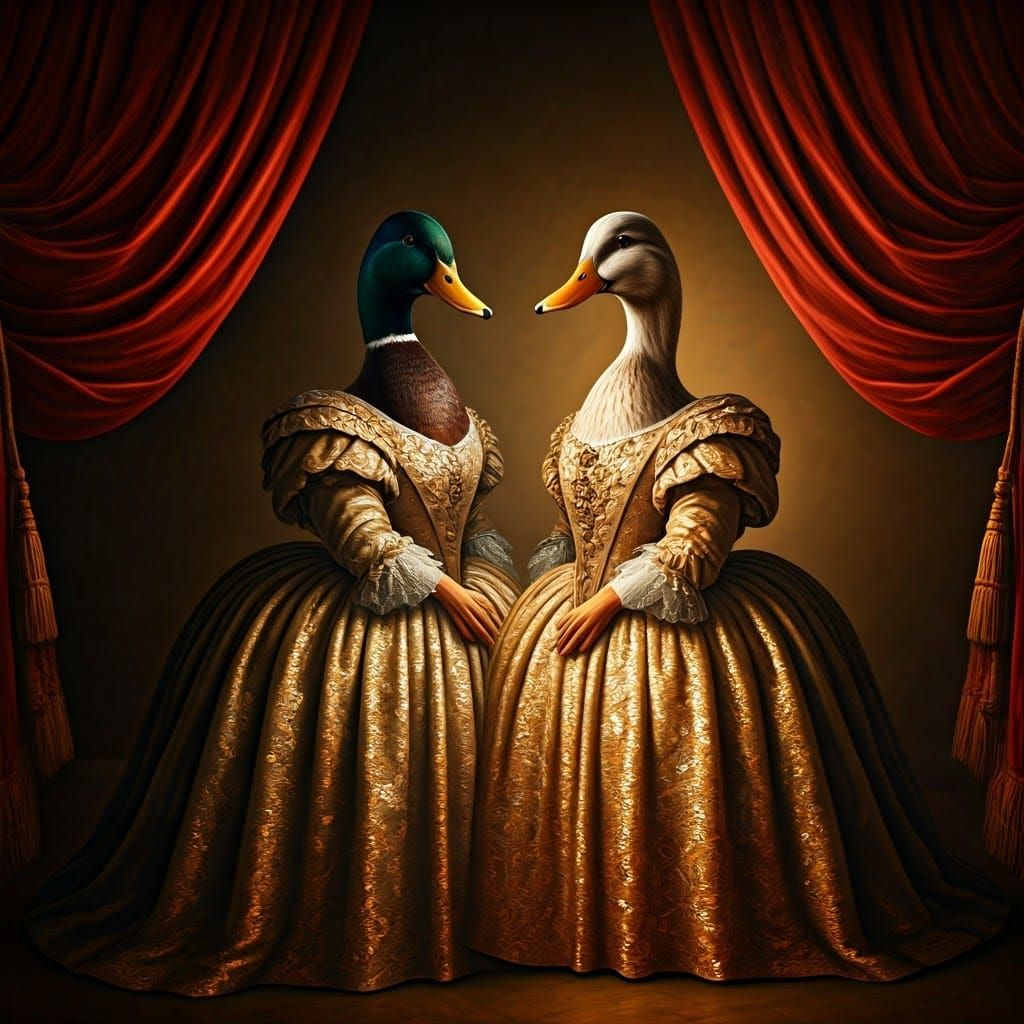Ducks in Lavish Baroque Attire