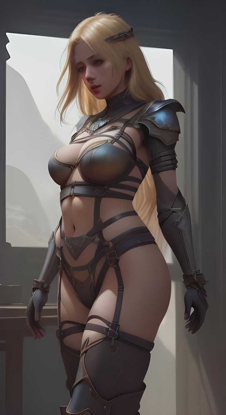 Blonde Woman Restrained: Fantasy Concept Art