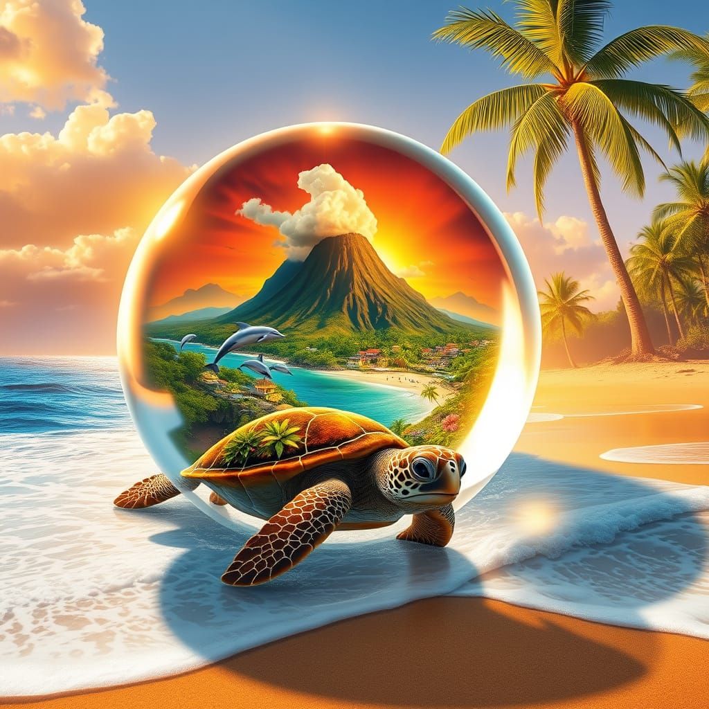 Gigantic Water Droplet Refracts Golden Sunlight on Tenerife ...