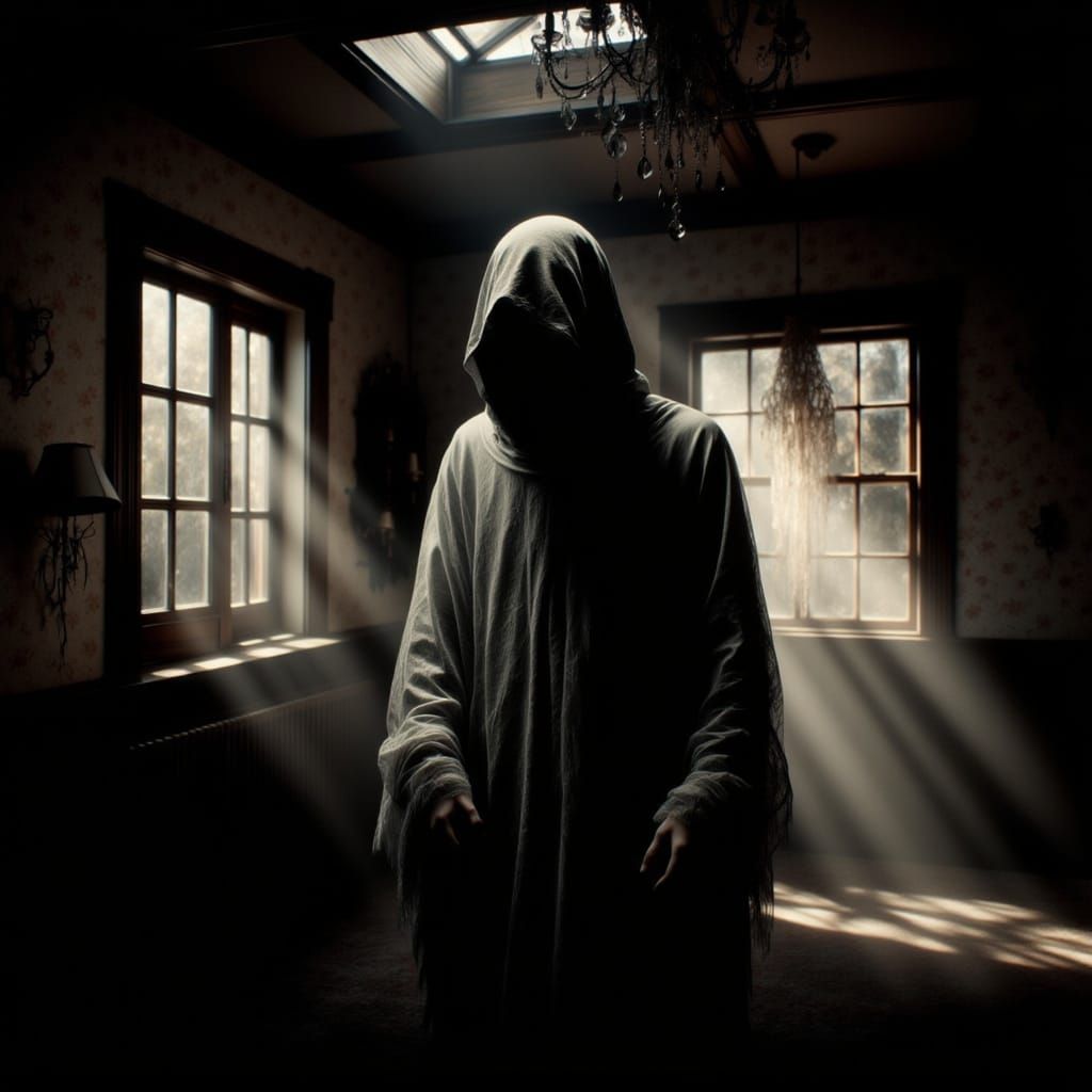 Sorrowful Ghost in Abandoned House, Ethereal Light