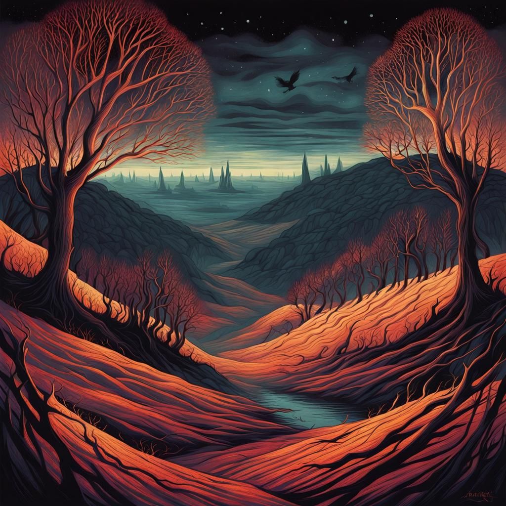 Grimdark Gothic Scene in Dark Fantasy Style