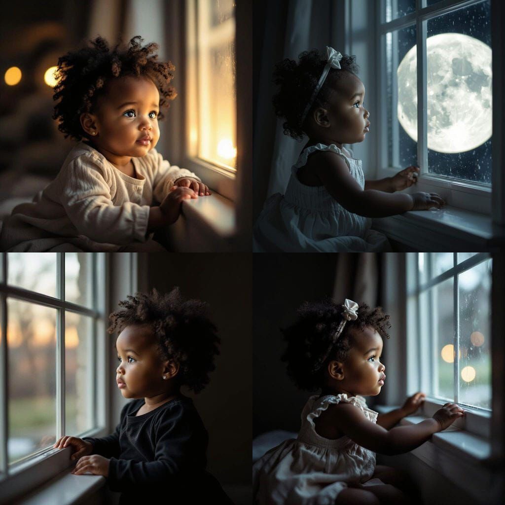 Sweet Toddler Girl Playing by a Sunlit Windowsill