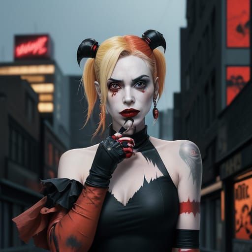 Harley Quinn Revealed as a Dark Demoness in Gotham City