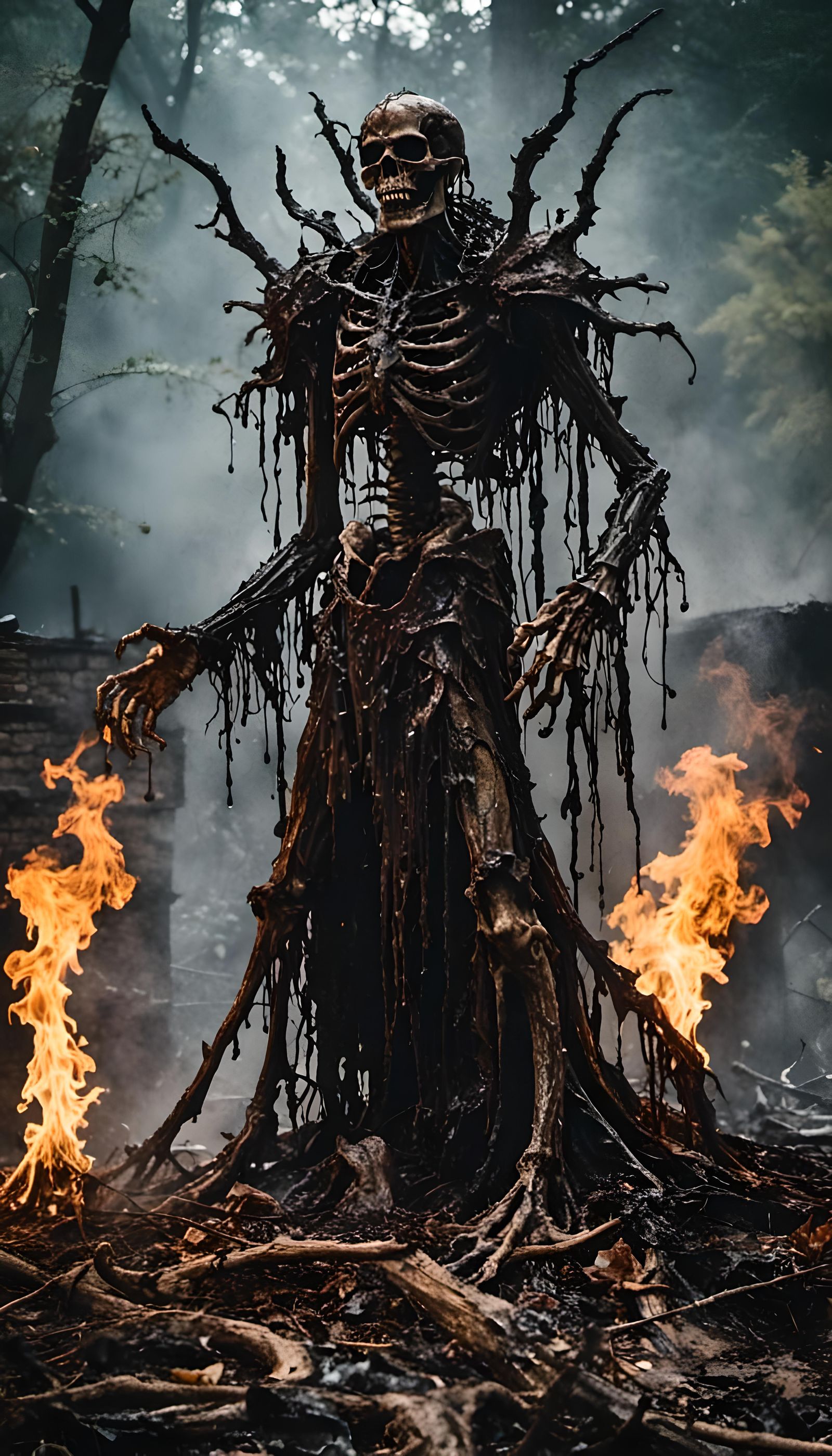 Abstract Dark Goo Composition