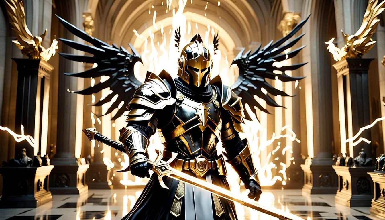 God King Knight in Crystal Armor, Cinematic Still