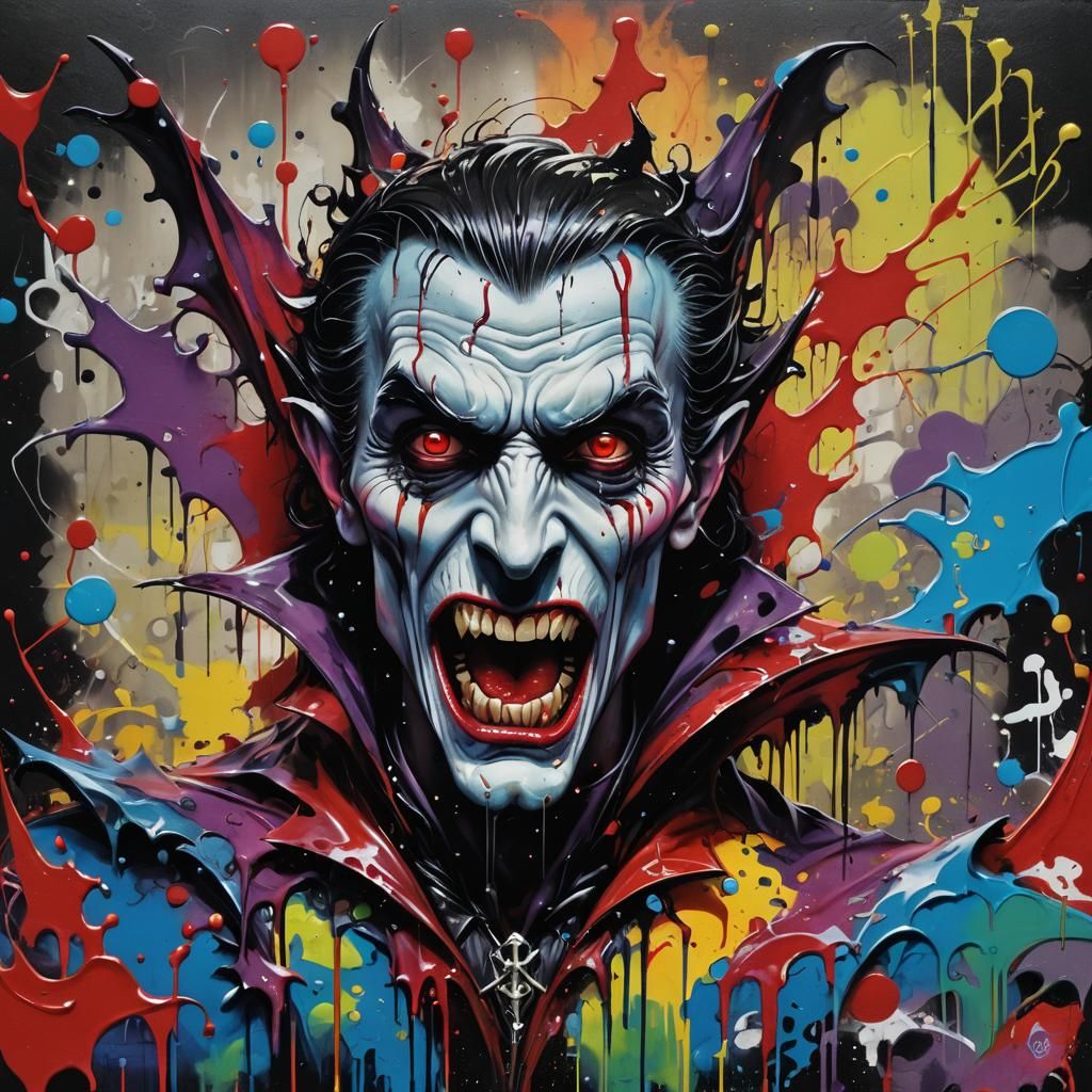 Colorful Dracula Fairy Graffiti Art