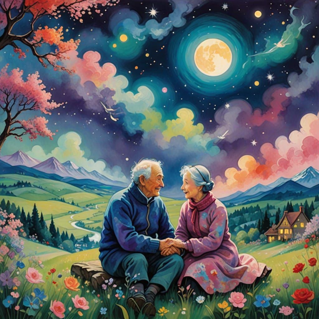 Love's Eternal Radiance in a Dreamlike Meadow