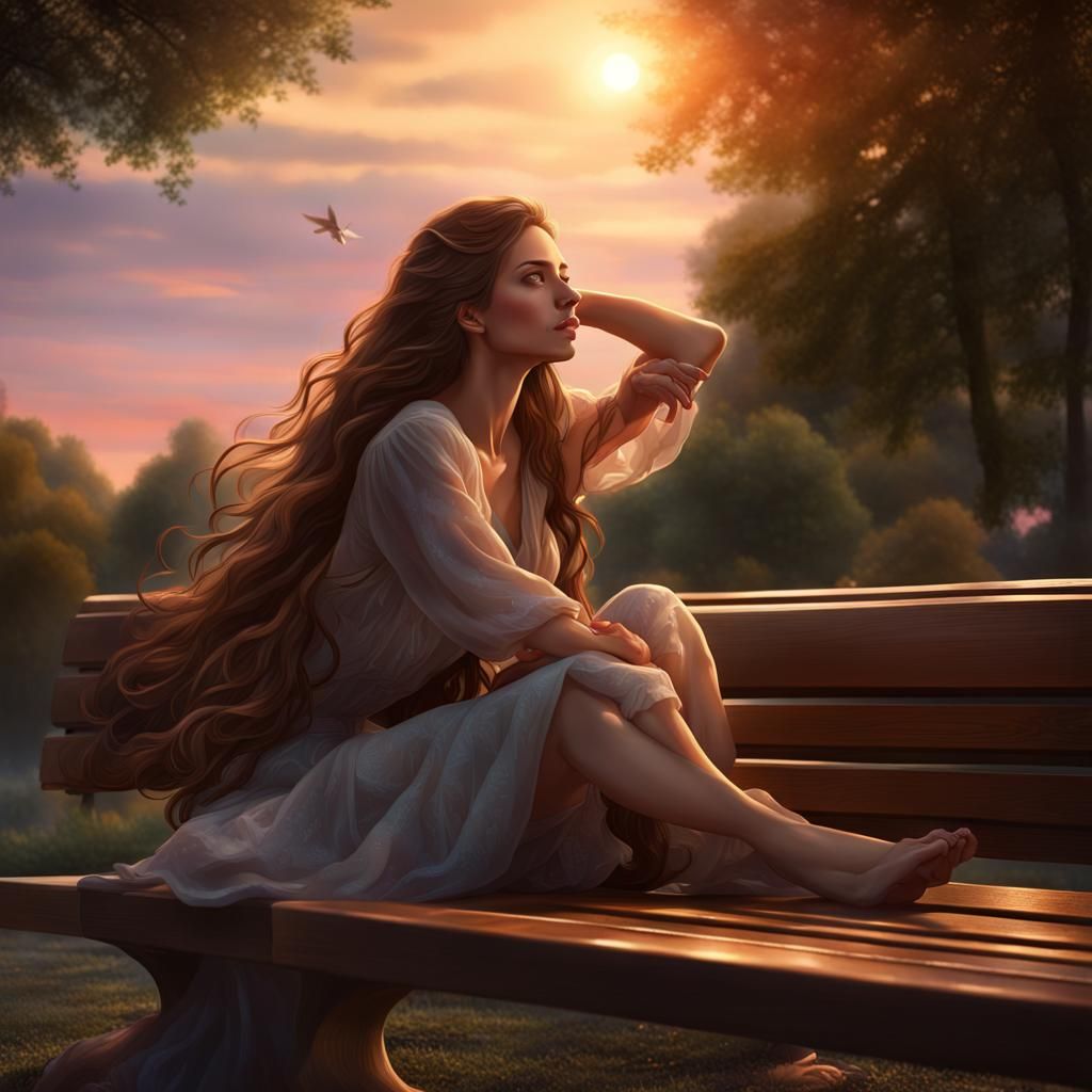 Girl Touches Wind: Fantasy Art in Deep Color