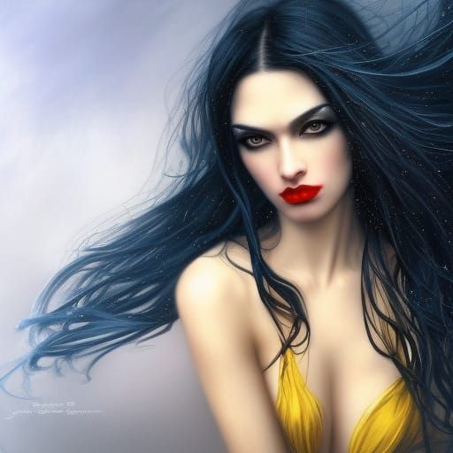 Glamorous Dark Fantasy Girl: Magazine Cover Art