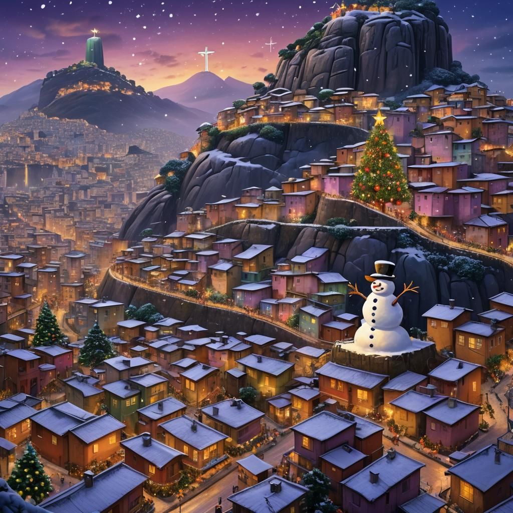 Christmas in a Rio Favela: a Digital Painting