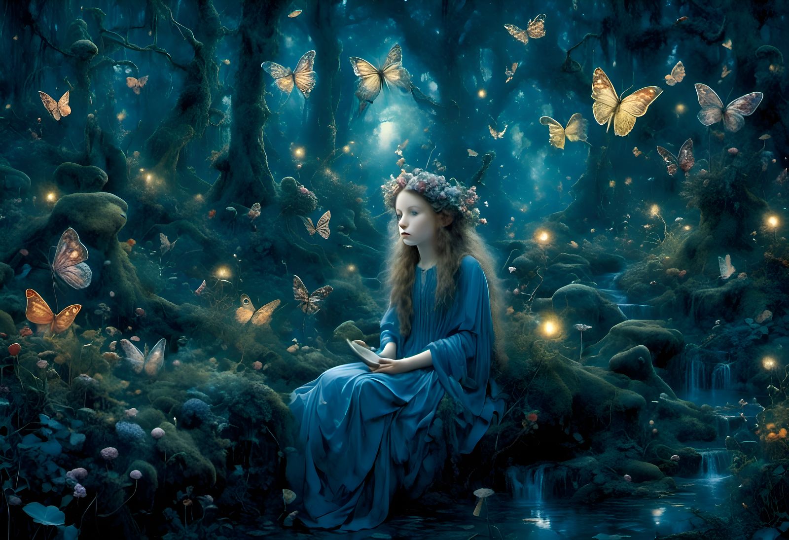 Enchanted Forest Scene in Fantasy Art Style