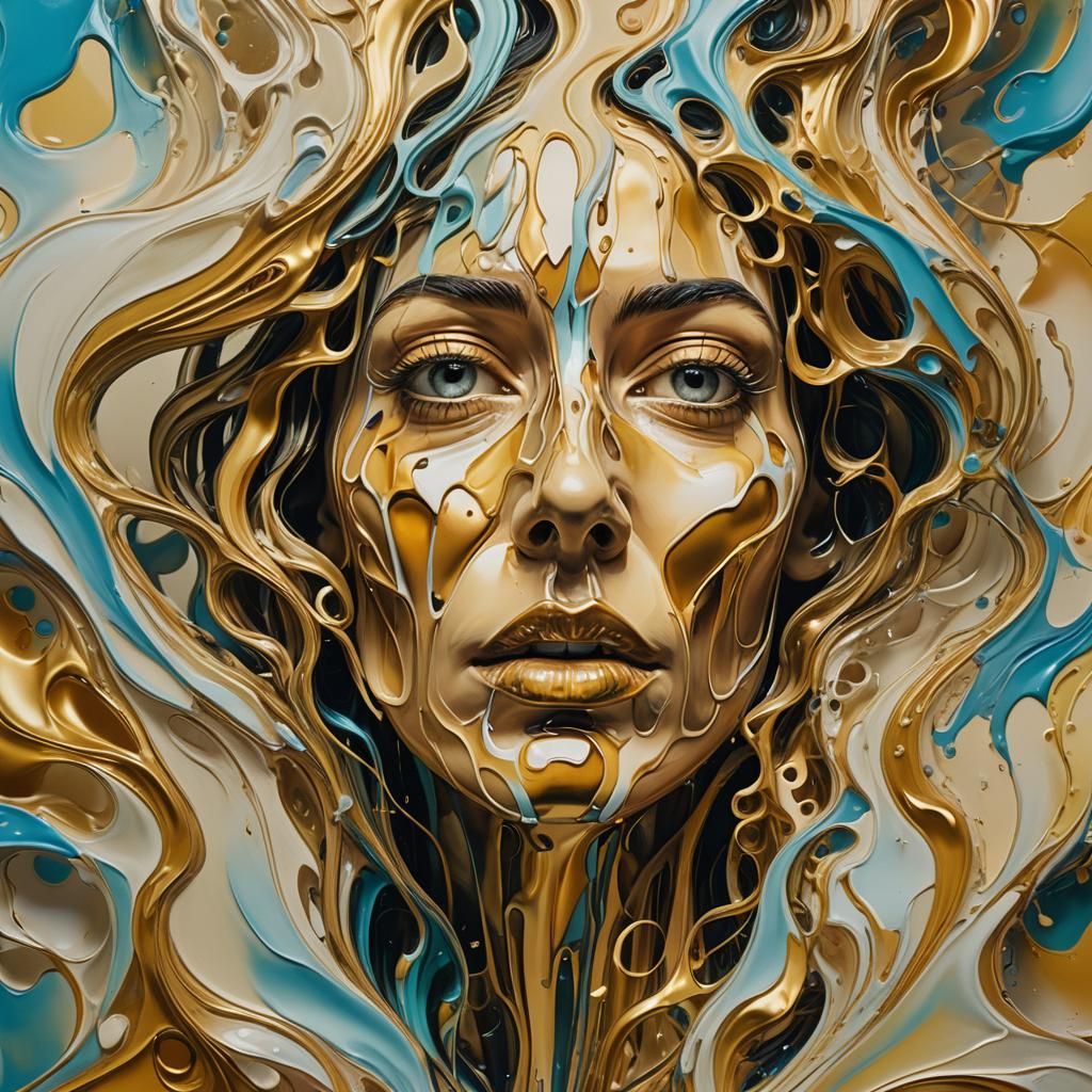 Surreal Face in Melting Typography: Dali-esque Dream