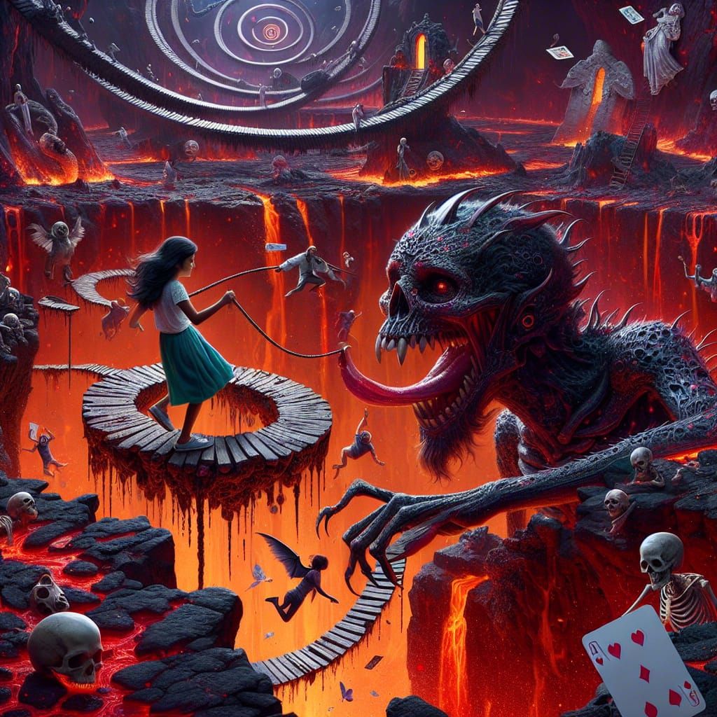 Underworld Journey: Perilous Path in a Matte Painting