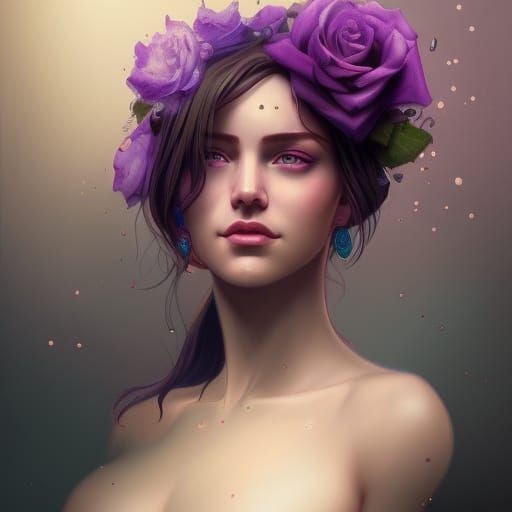 Hyperdetailed Violet Rose Portrait in 8k Resolution