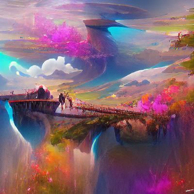 Surreal Portal Bridge Between Worlds