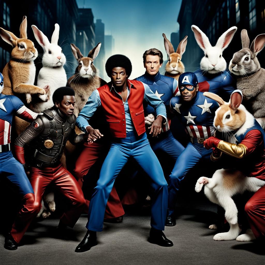 Avengers and Michael Jackson Thriller Dance Portrait