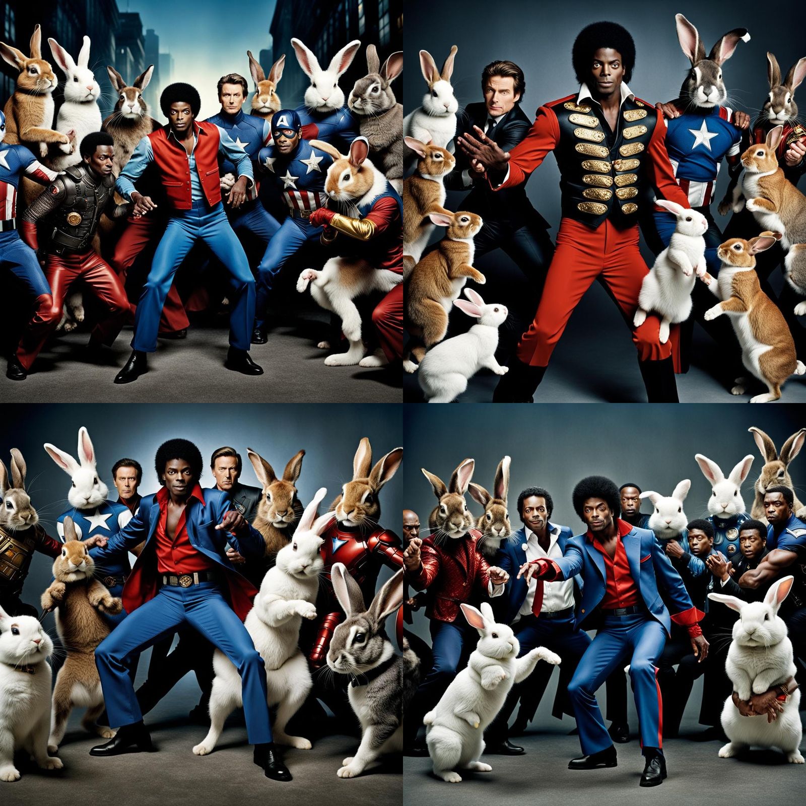 Michael Jackson and Avengers Dancing with Bunnies