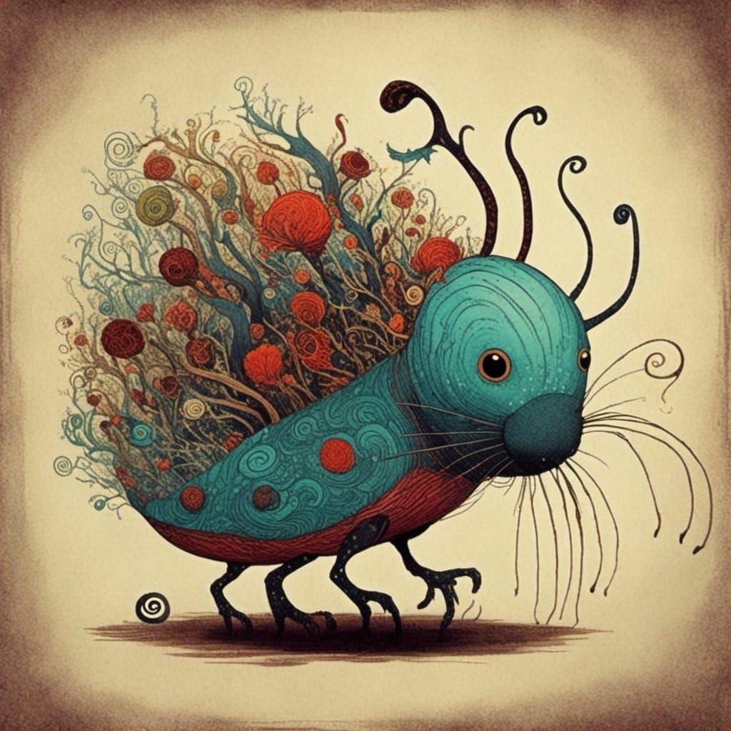 Surreal Character in Alex Pardee Style