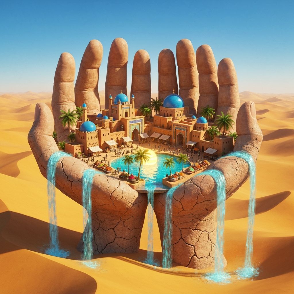 Desert Oasis City Held in Ancient Hands