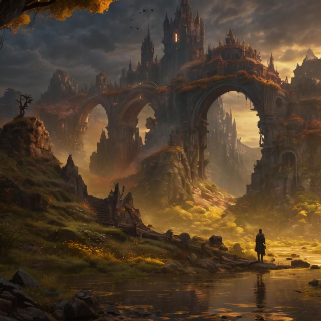 Fantastical Matte Painting in Deep Color, 8K