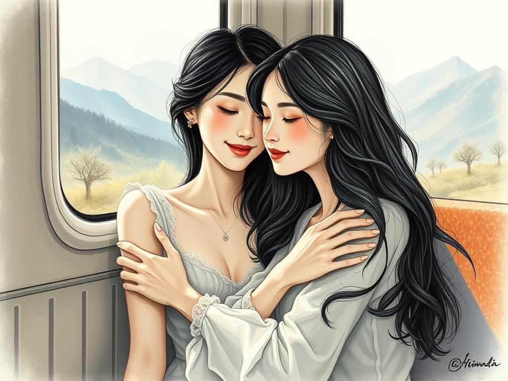 Vietnamese Woman and Ghost in French Train