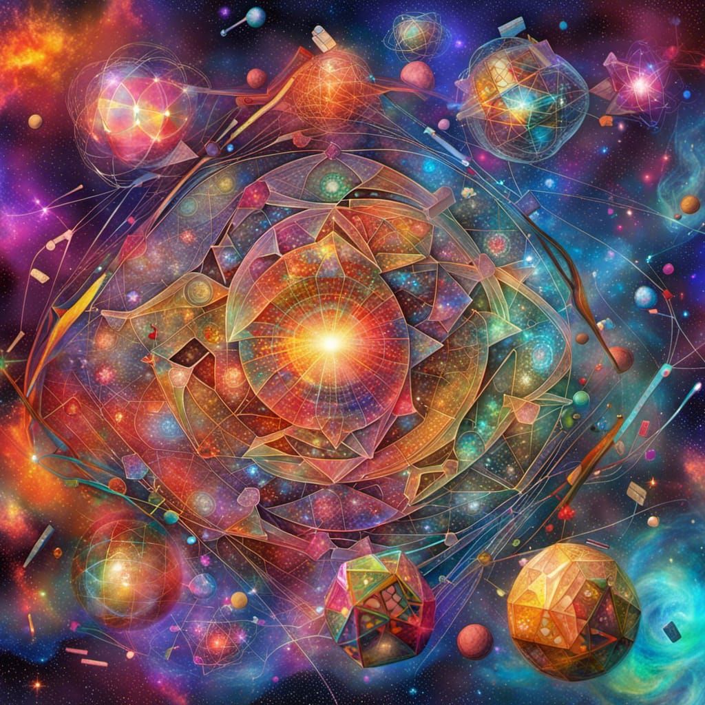 Atom Formation in Astral Cosmic Illustration