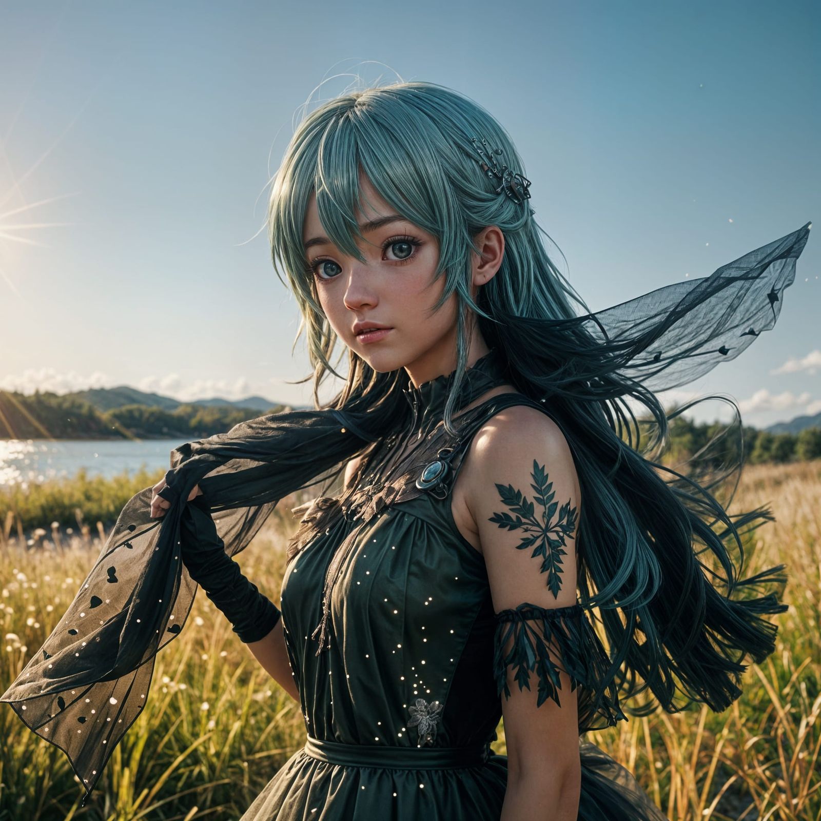 Asada Shino in Tulle Dress: Anime 3D Art