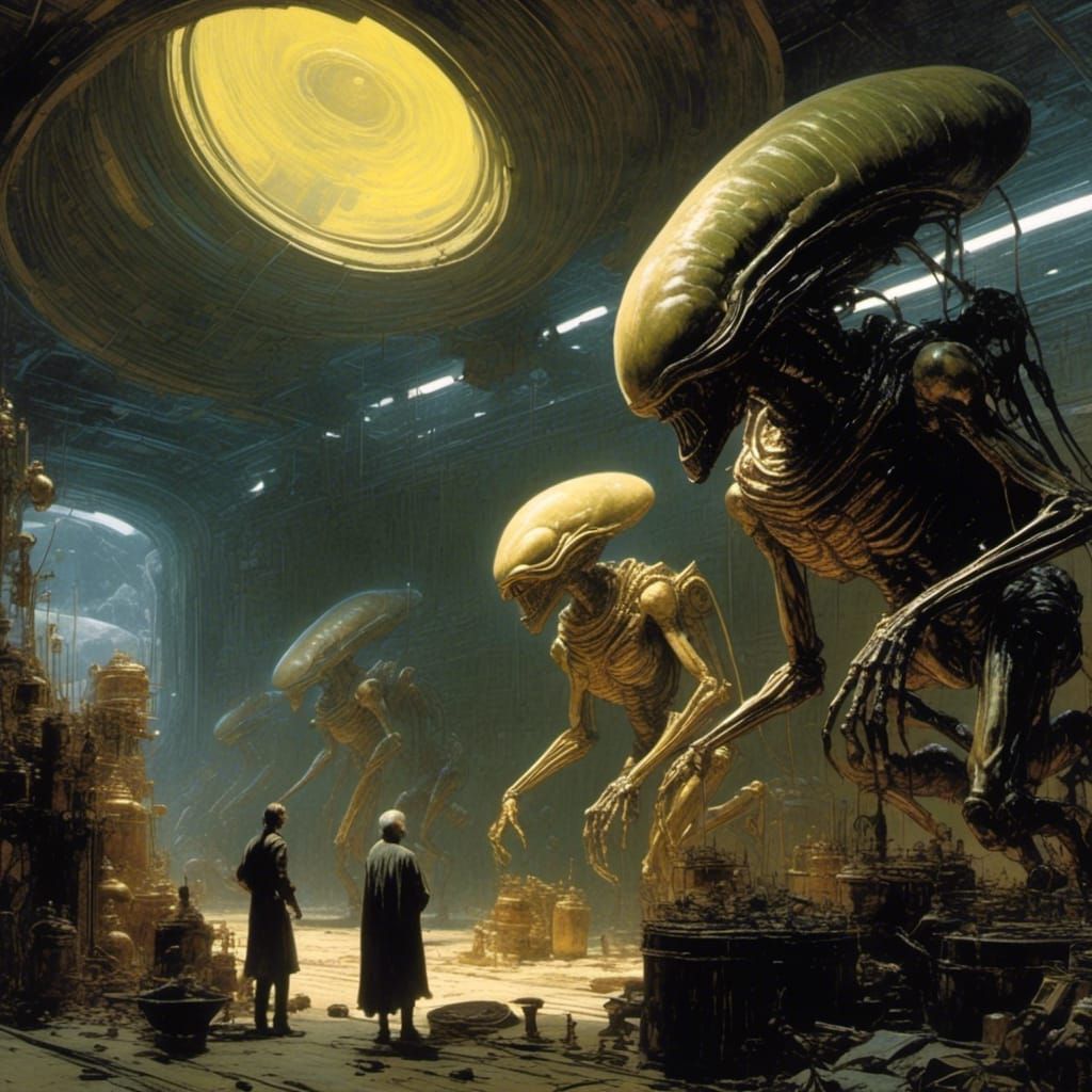 Aliens in Jars: Detailed Painting with Epic Lighting