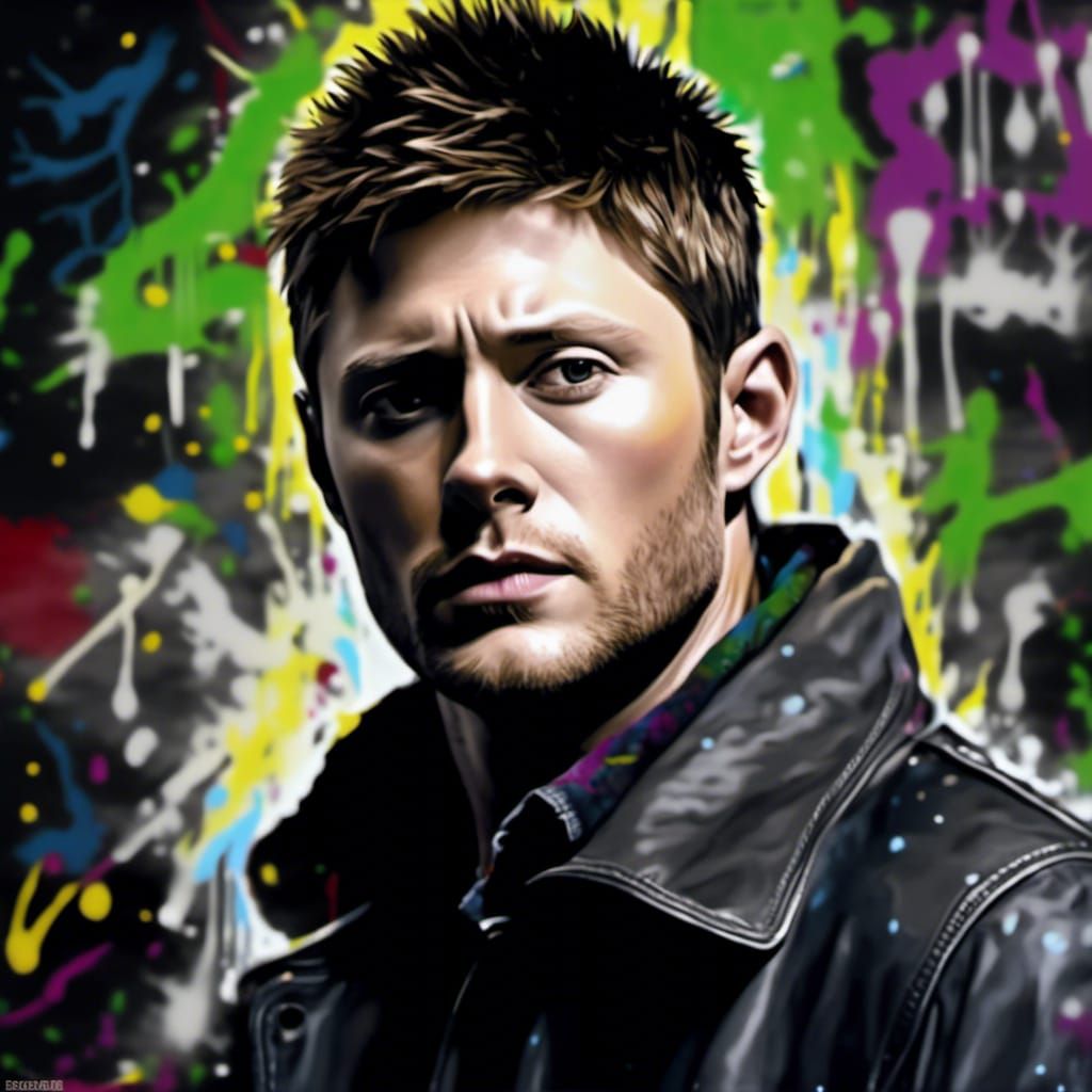 Dean Winchester as Graffiti Art Portrait