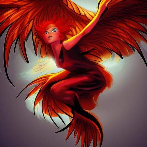 Adorable Baby Phoenix in Comic Book Style