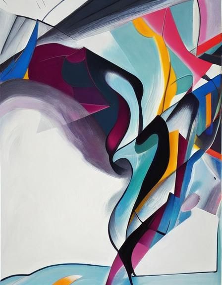 Abstract River: Geometric Shapes in Vivid Colors