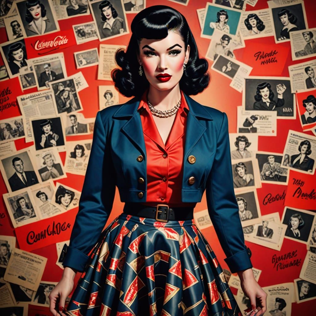 Vintage Pin-Up Cross-Dresser in 80s Fashion