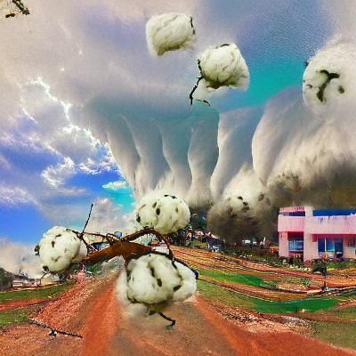 Abstract Cotton Storm: Dreamlike Chaos